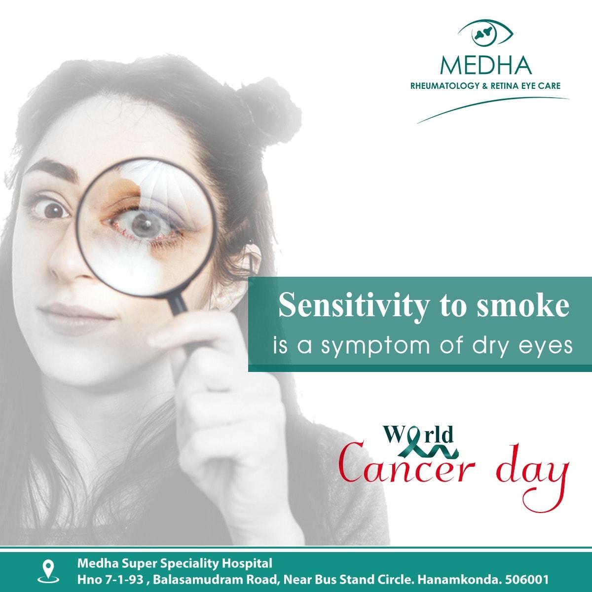 SENSITIVITY to SMOKE is a symptom of DRY EYES
